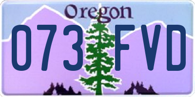 OR license plate 073FVD