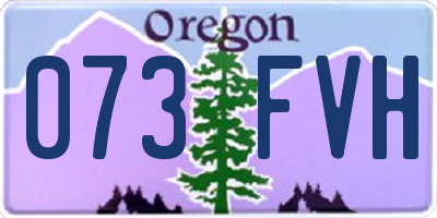 OR license plate 073FVH