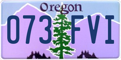 OR license plate 073FVI