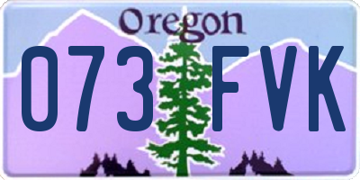 OR license plate 073FVK