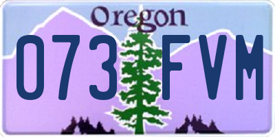 OR license plate 073FVM