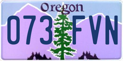 OR license plate 073FVN