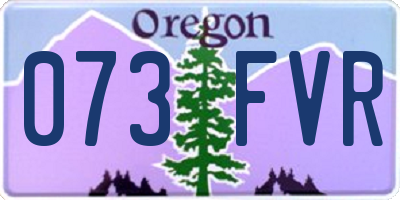 OR license plate 073FVR