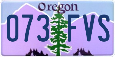 OR license plate 073FVS