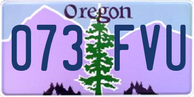 OR license plate 073FVU