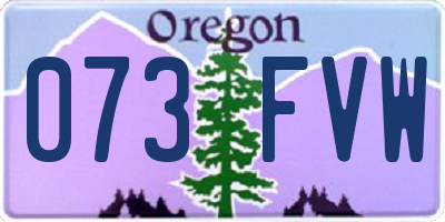 OR license plate 073FVW
