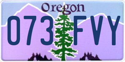 OR license plate 073FVY