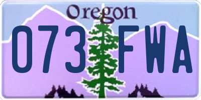 OR license plate 073FWA