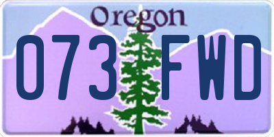OR license plate 073FWD
