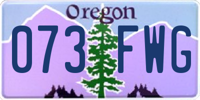 OR license plate 073FWG