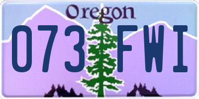 OR license plate 073FWI