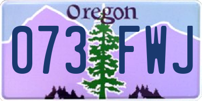 OR license plate 073FWJ