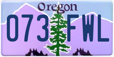 OR license plate 073FWL
