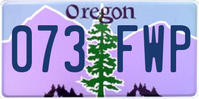 OR license plate 073FWP