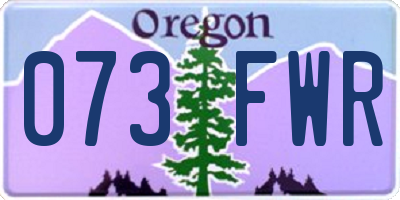 OR license plate 073FWR