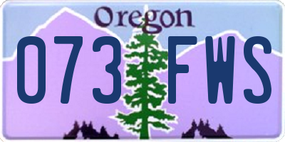 OR license plate 073FWS