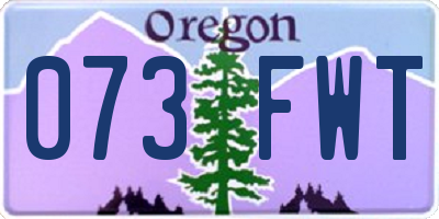 OR license plate 073FWT