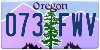 OR license plate 073FWV