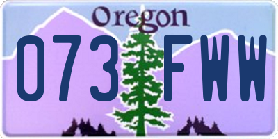 OR license plate 073FWW