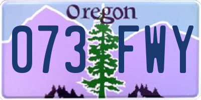 OR license plate 073FWY