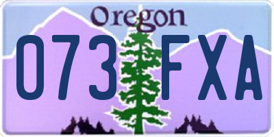 OR license plate 073FXA