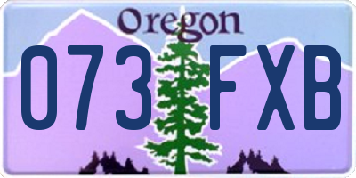 OR license plate 073FXB