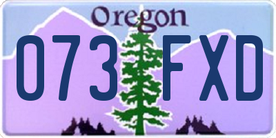 OR license plate 073FXD