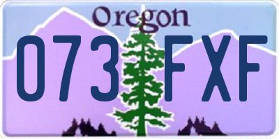 OR license plate 073FXF
