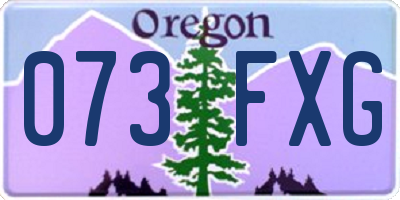 OR license plate 073FXG