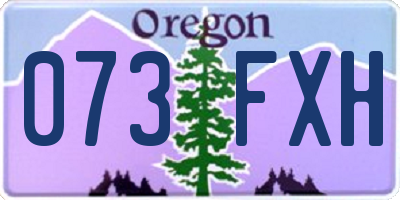 OR license plate 073FXH