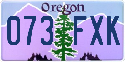 OR license plate 073FXK