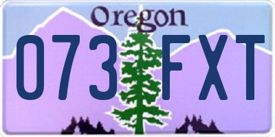 OR license plate 073FXT