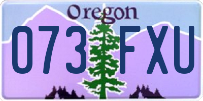 OR license plate 073FXU