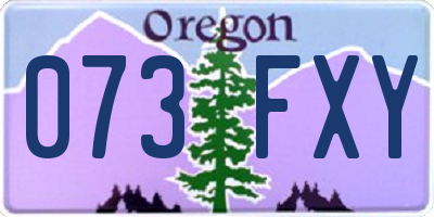 OR license plate 073FXY