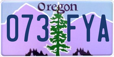 OR license plate 073FYA