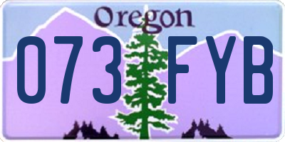 OR license plate 073FYB