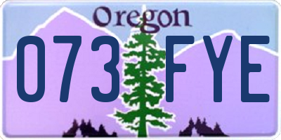 OR license plate 073FYE