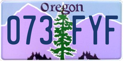 OR license plate 073FYF