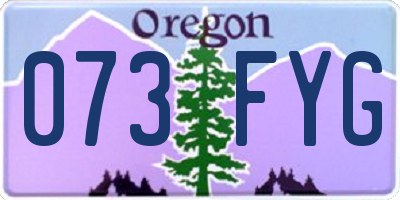OR license plate 073FYG