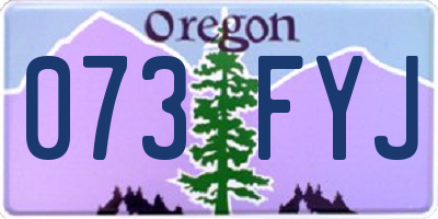 OR license plate 073FYJ