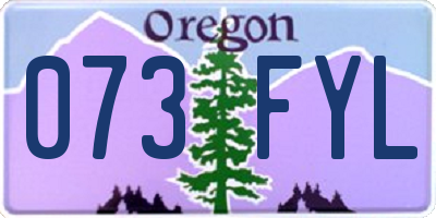 OR license plate 073FYL