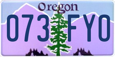 OR license plate 073FYO