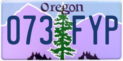 OR license plate 073FYP