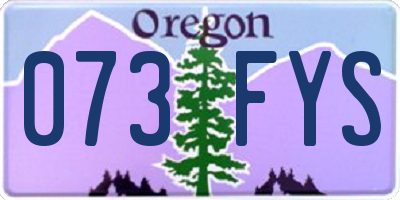 OR license plate 073FYS