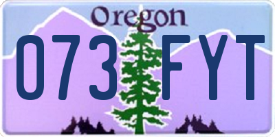 OR license plate 073FYT