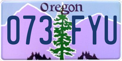 OR license plate 073FYU