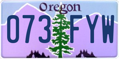 OR license plate 073FYW