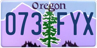 OR license plate 073FYX