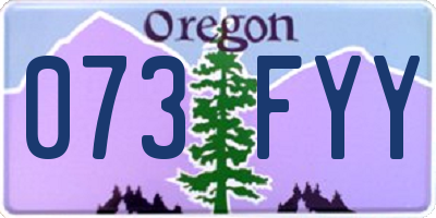 OR license plate 073FYY