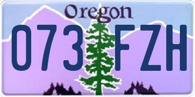 OR license plate 073FZH